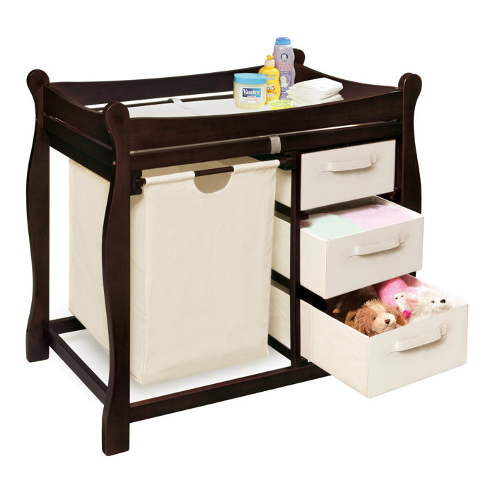 Harriet Bee Changing Table with Pad and with Baskets & Reviews Wayfair